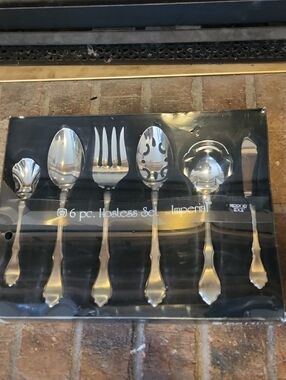 Imperial New In Box 6-Piece Hostess Serving Set - Silver Metal Morror Edge 18/8